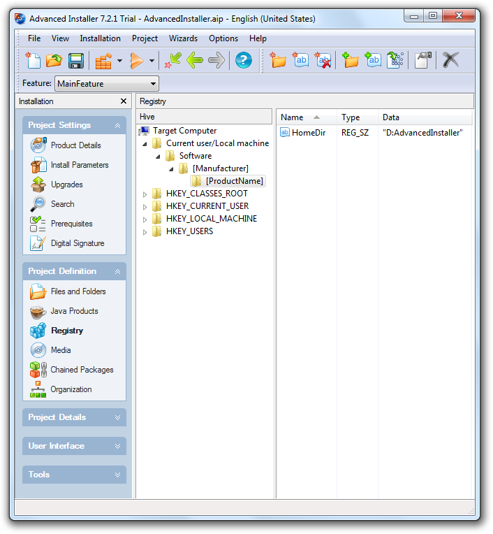 Advanced Installer for Java Screenshot
